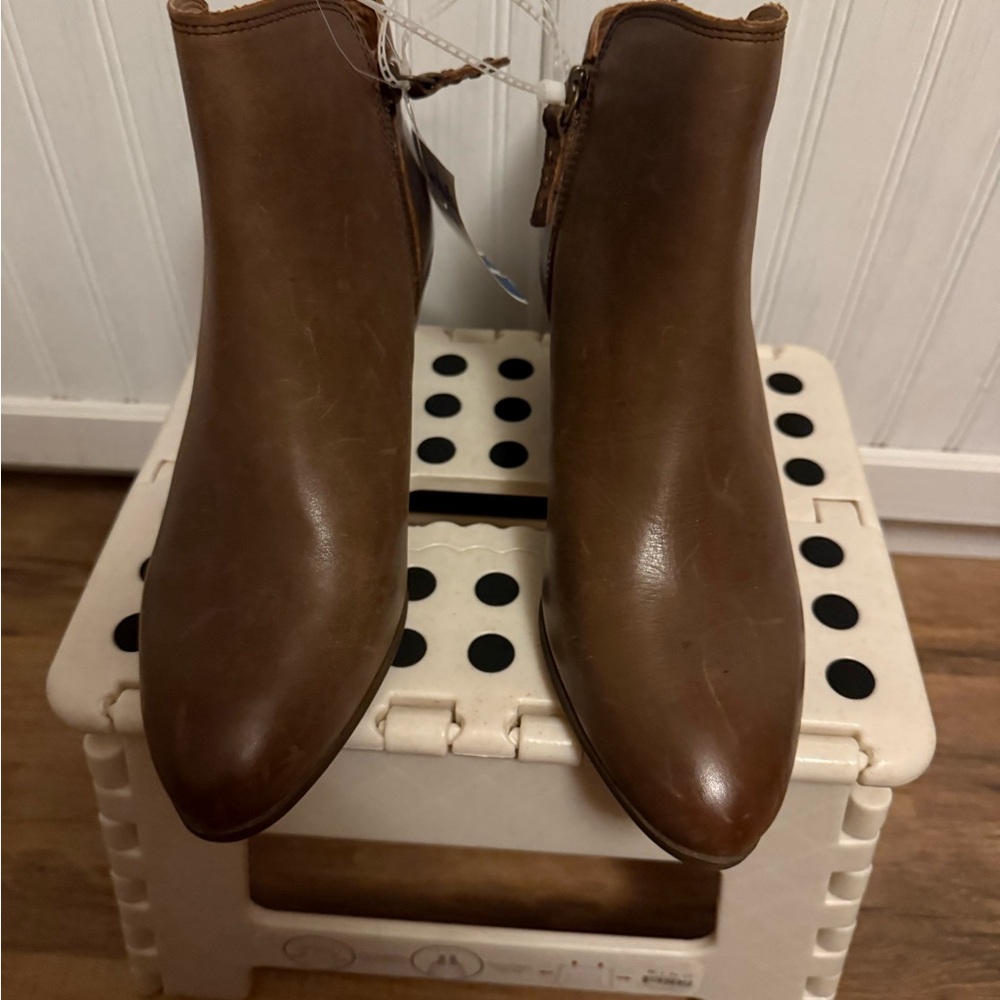 Brown Leather Frye Ankle Boots